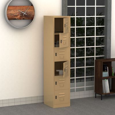 Victory Steel Japan Compartment Storage Steel Locker Filing Cabinet (Six Doors, Beige)