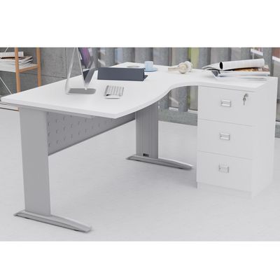 Stazion Modern Office Workstation Desk (140cm, White)