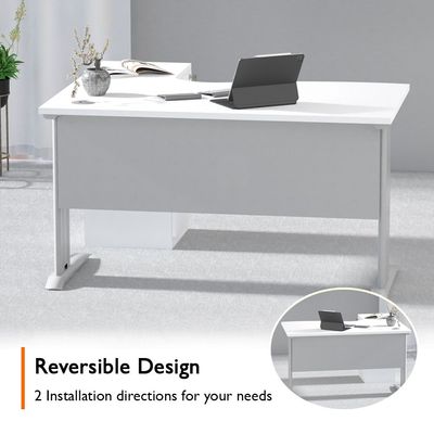 Stazion Modern Office Workstation Desk (140cm, White)