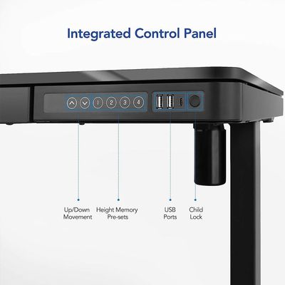 Standing Desk (Black Glass with USB)