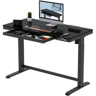 Standing Desk (Black Glass with USB)