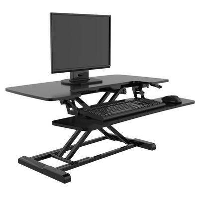Stand Up Desk Converter -28 Standing Desk Riser with Deep Keyboard Tray for Laptop (28", Black)