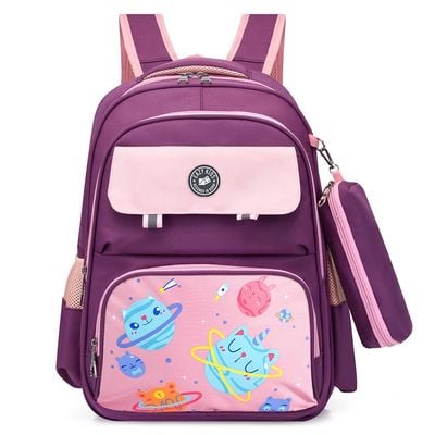 Eazy Kids Unicorn Planet school bag w / t Pencil Case - Purple