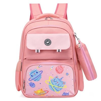 Eazy Kids Unicorn Planet School Bag w / t Pencil Case - Pink