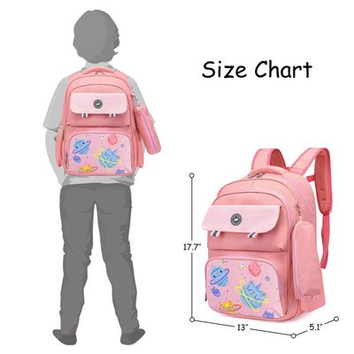 Eazy Kids Unicorn Planet School Bag w / t Pencil Case - Pink