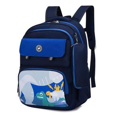 Eazy Kids Dino School Bag w / t Pencil Case - Dark Blue