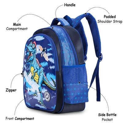 Eazy Kids T - Rex School Bag - Blue