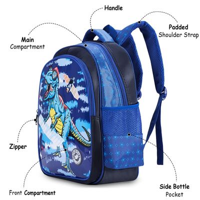 Eazy Kids T-Rex School Bag-Blue