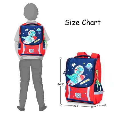 Eazy Kids School Bag Dino in Space - Red