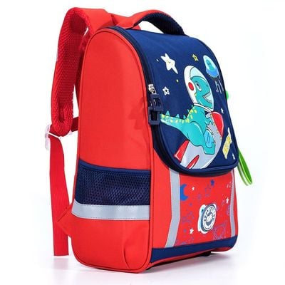 Eazy Kids School Bag Dino in Space - Red