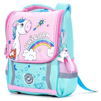 Eazy Kids School Bag Unicorn - Green + Pink