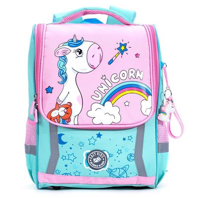 Eazy Kids School Bag Unicorn - Green + Pink