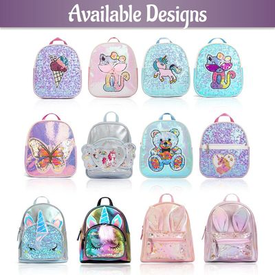 Eazy Kids - Sequin School Backpack - Unicorn Green