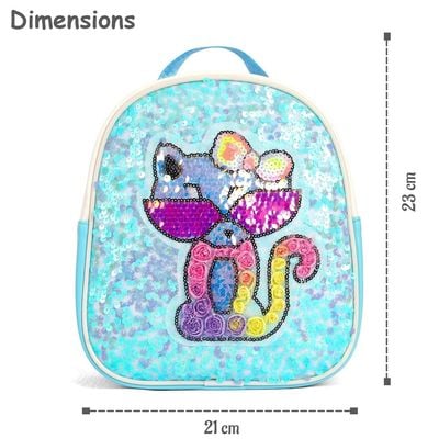 Eazy Kids - Sequin School Backpack - Cat Green