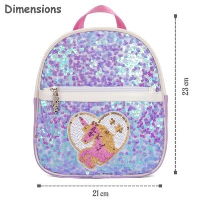 Eazy Kids - Sequin School Backpack - Horse Purple