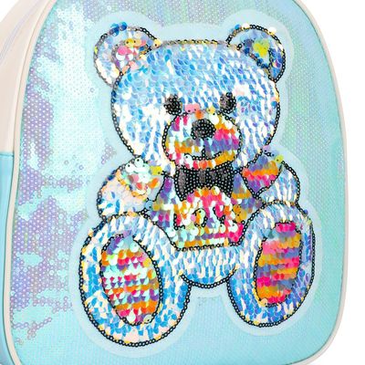 Eazy Kids - Sequin School Backpack - Teddy Green