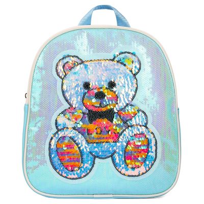 Eazy Kids - Sequin School Backpack - Teddy Green