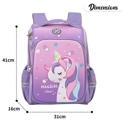 Eazy Kids - Back to School - 16" Magical Unicorn School Backpack - Pink