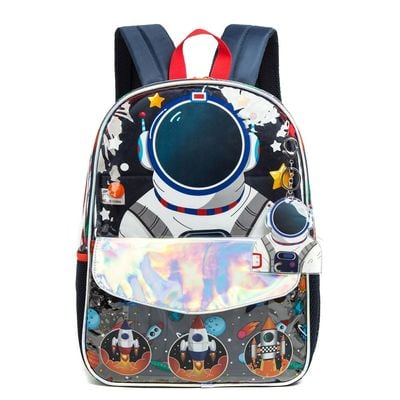 Eazy Kids - 16" School Bag Lunch Bag Pencil Case Set of 3 - Astronaut - Blue