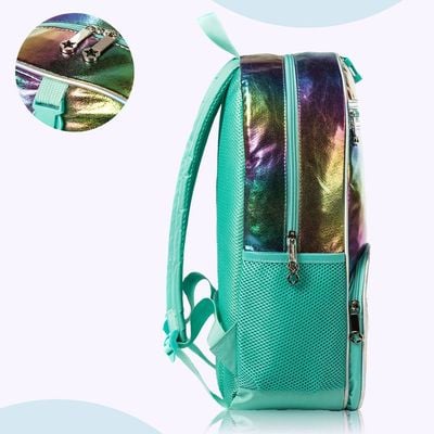 Eazy Kids - 17" School Bag Lunch Bag Pencil Case Set of 3 Mermaid Shell - Green