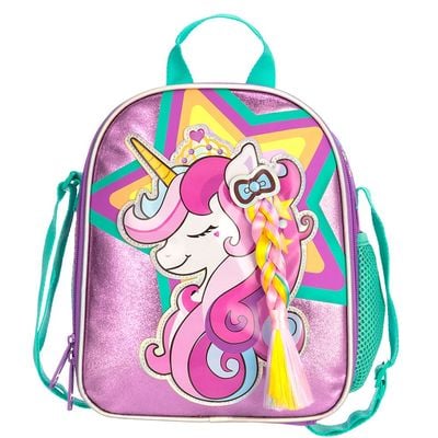 Eazy Kids - 18" Set of 4 School Bag Lunch Bag Activity Bag & Pencil Case Unicorn - Pink