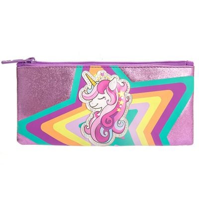 Eazy Kids - 18" Set of 4 School Bag Lunch Bag Activity Bag & Pencil Case Unicorn - Pink