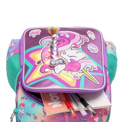 Eazy Kids - 18" Set of 4 School Bag Lunch Bag Activity Bag & Pencil Case Unicorn - Pink