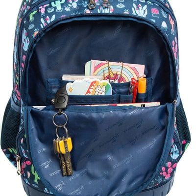 Eazy Kids - 18" Set of 3 Trolley School Bag Lunch Bag & Pencil Case Cacti - Blue