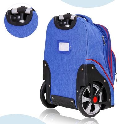 Eazy Kids - 18" Set of 2 Formula Racing Big Wheel Trolley School & Pencil Case - Blue