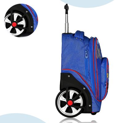 Eazy Kids - 18" Set of 2 Formula Racing Big Wheel Trolley School & Pencil Case - Blue