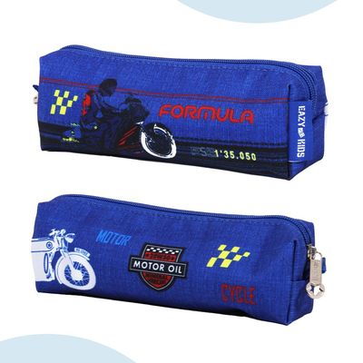 Eazy Kids - 18" Set of 2 Formula Racing Big Wheel Trolley School & Pencil Case - Blue