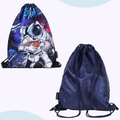 Eazy Kids - Back to School - 18" Set of 4 School Bag Lunch Bag Activity Bag & Pencil Case Astronaut - Blue