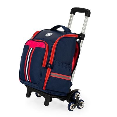 Eazy Kids - School Bag wt Trolley, Red Blue