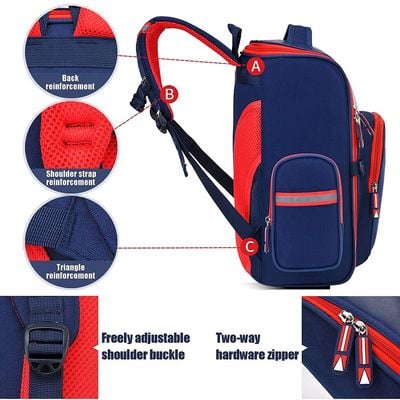 Eazy Kids - School Bag wt Trolley, Red Blue