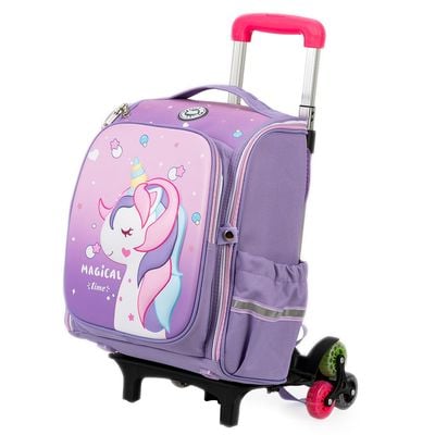 Eazy Kids - School Bag wt Trolley, Pink