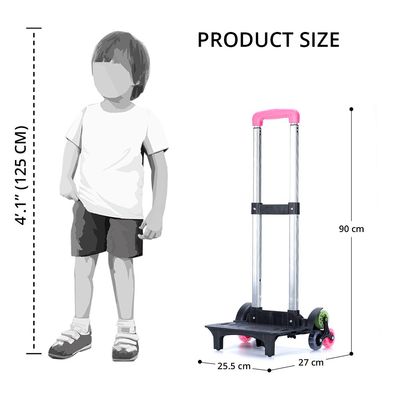 Eazy Kids - School Bag wt Trolley, Pink