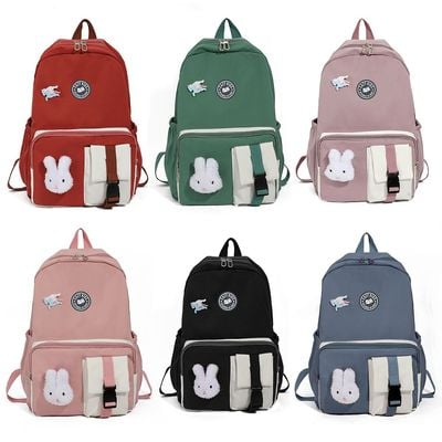 Eazy Kids School Bag Combo Set of 5 Unicorn - Pink Black