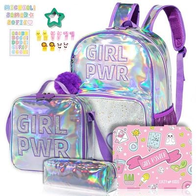 Eazy Kids Back to School Combo Set of 4 Girl Power - Pink Purple