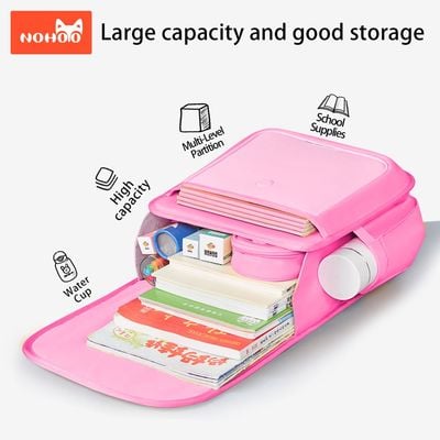 Nohoo Spine Protection Horizontal School Backpack for 0 - 5 Grade Primary Students - Rabbit Pink