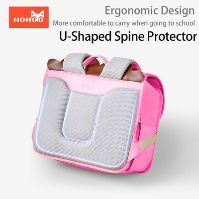 Nohoo Spine Protection Horizontal School Backpack for 0-5 Grade Primary Students - Rabbit Pink