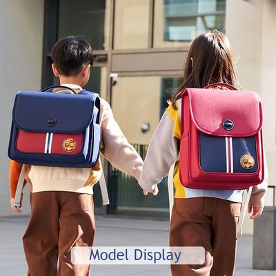 Nohoo Preppy Spine Protection Horizontal School Backpack for 0 - 5 Grade Primary Students - Blue