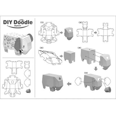 Eazy Kids DIY Doodle Coloring Elephant 