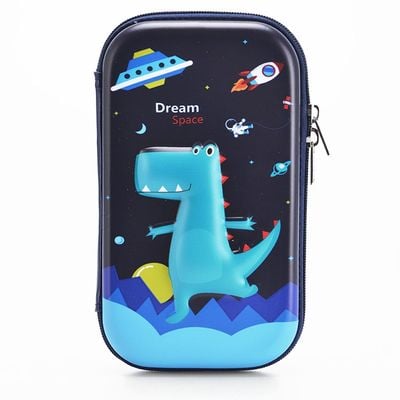 Eazy Kids Dinosaur XL Pencil Case - Blue 