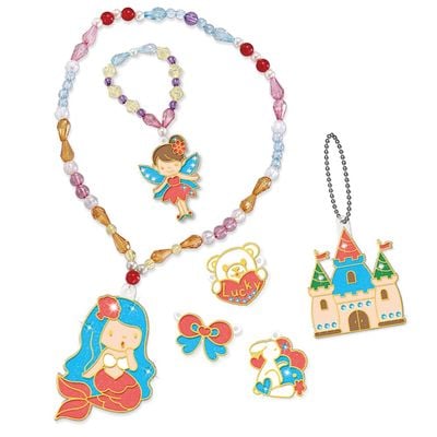 Eazy Kids DIY Kids Art & Craft Crystal Pendant Making & Coloring Set XL - Princess