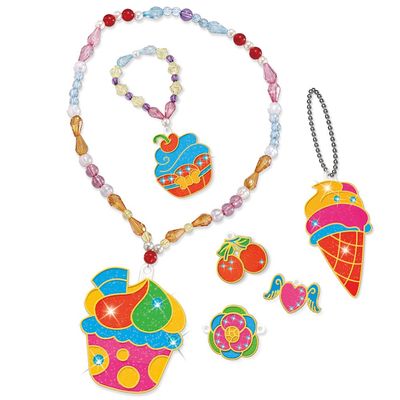 Eazy Kids DIY Kids Art & Craft Crystal Pendant Making & Coloring Set XL - Dessert