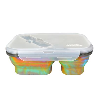 Smily Kiddos Silicone Expandable & Foldable Lunch Box Rainbow Color