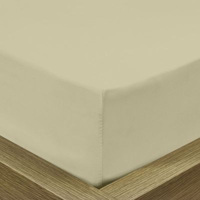 Cotton Home 1pcs fitted sheet Super Soft 90X200+20cm Beige dk