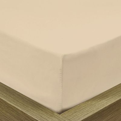 Cotton Home 1pcs fitted sheet Super Soft 200X200+30cm Stone Beige