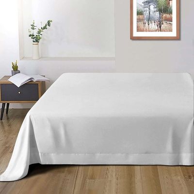 Cotton Home 1pcs Flat Sheet Super Soft 160X220cm White