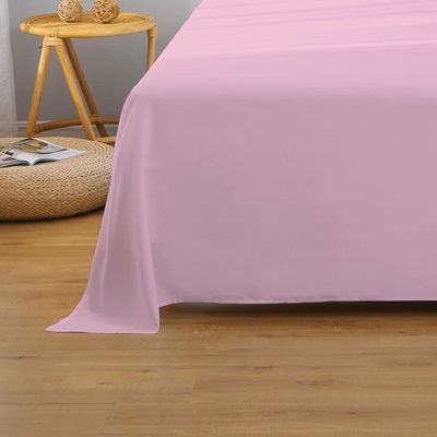 Cotton Home 1pcs Flat Sheet Super Soft 160X220cm Pink